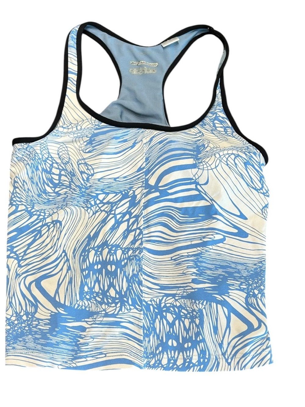 Vintage Reebok Blue Racerback Workout Tank Top Built In Sports Bra Y2K - Picture 4 of 5